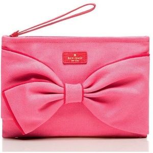 Kate Spade Canvas Clutch with Bow